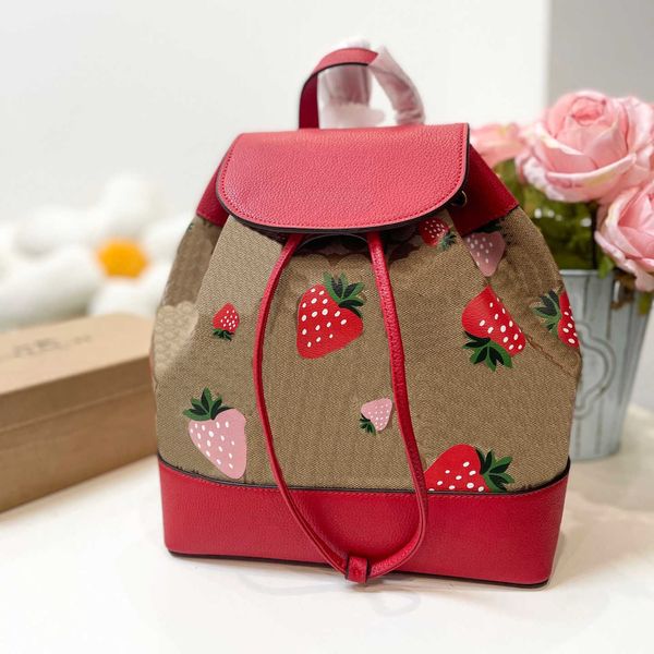 Designer Cherry Backpackswomen Drawstring Luxury Backpack Back Pack Bookbag Mulheres Designers Moda All-Match Grande Capacidade Bookbags 230715 230731
