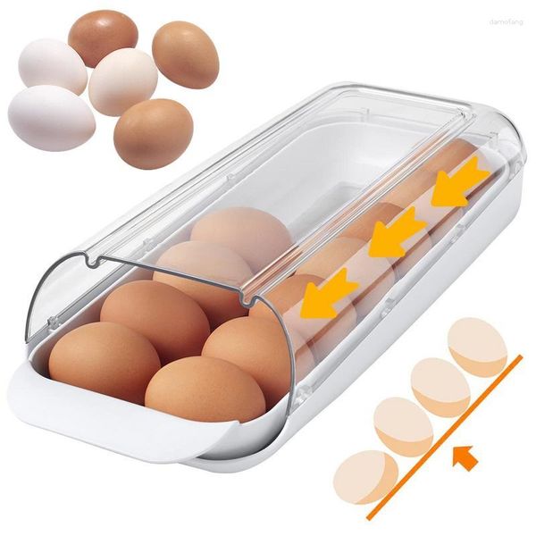 Bottiglie di stoccaggio Contenitore automatico per uova Frigorifero Conservazione fresca Portauova impilabile Forniture per cucina alimentare
