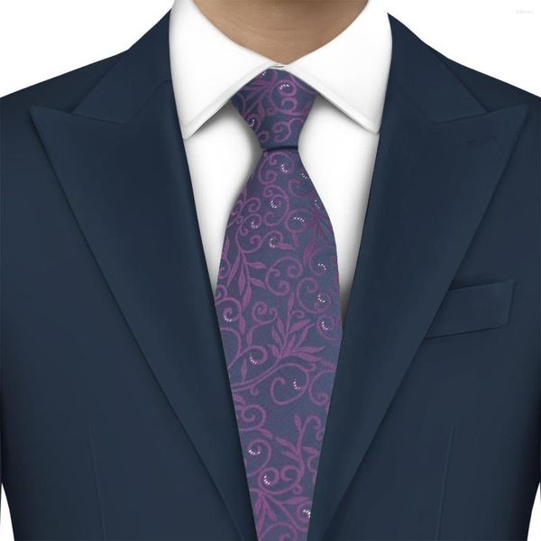 Laços Laço LYL 8CM Roxo Destaques Paisley Men Tie Jacquard Moda Design Slim Gravata Negócios Acessório Perfeito Para Elegante Polido