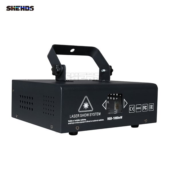 SHEHDS 1000mW RGB Laser a scansione a colori per DJ Disco Wedding Laser Festa Light Show Stage Light