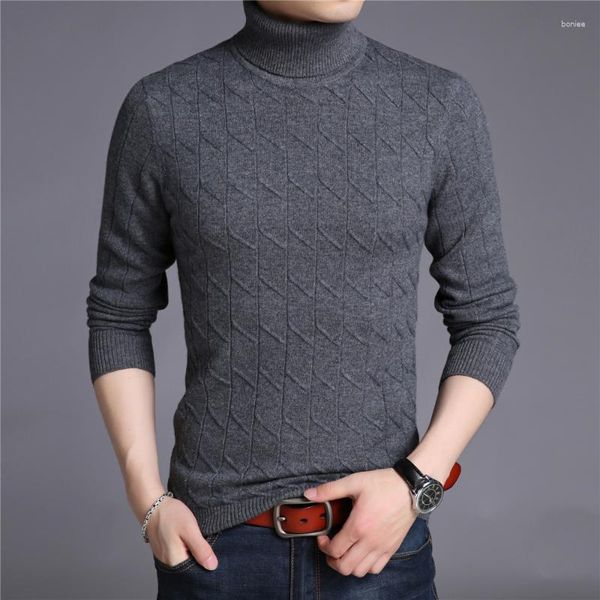 Maglioni da uomo Maglione dolcevita in lana merino Abbigliamento uomo Autunno Inverno Arrivo Pullover morbido caldo spesso