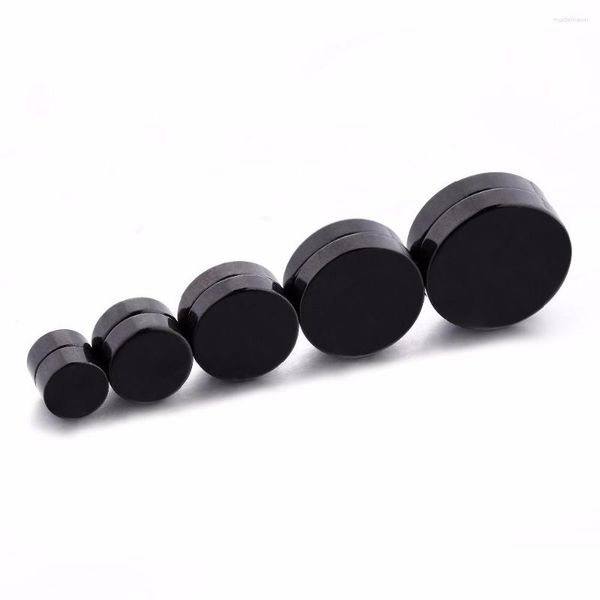 Ohrstecker, schwarzer Magnet-Ohrring, Unisex, Modeschmuck, kein Piercing, magnetischer gefälschter Ohrstöpsel für Männer und Frauen, 4 Stück