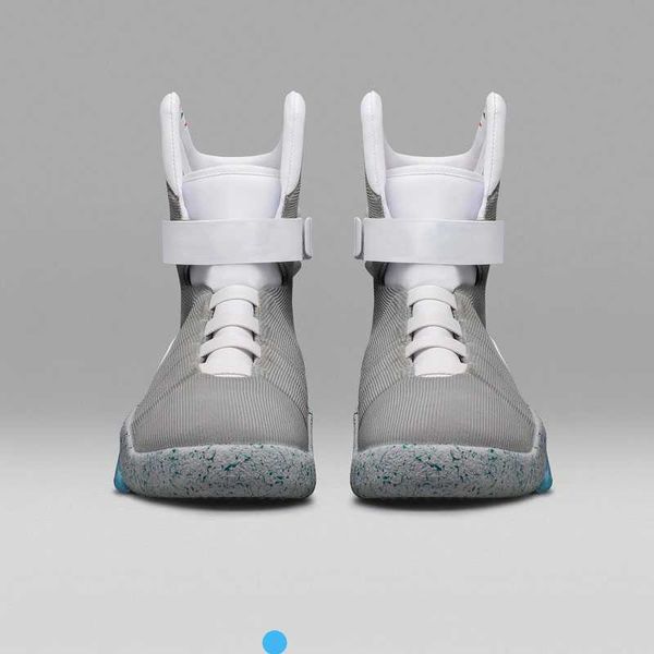2023 HOT Limited Sale Automatic Laces Shoes Air Mag Sneakers Marty Mcfly's Led Back To The Future Glow In The Dark Grey Mcflys Man Sports Size 38-46