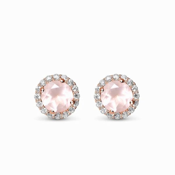 Vendita calda di nuovi orecchini in pietra al chiaro di luna rosa S925 in argento sterling per gli orecchini squisiti del senso del design delle minoranze femminili