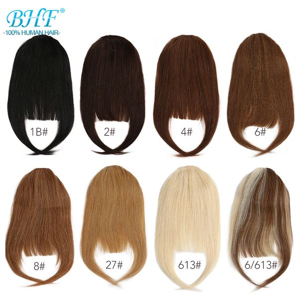 Franja BHF Cabelo Humano Franja 8 polegadas 20g Frente 3 clipes em Reta Remy Natural Franja de Cabelo Humano Todas as Cores 230724