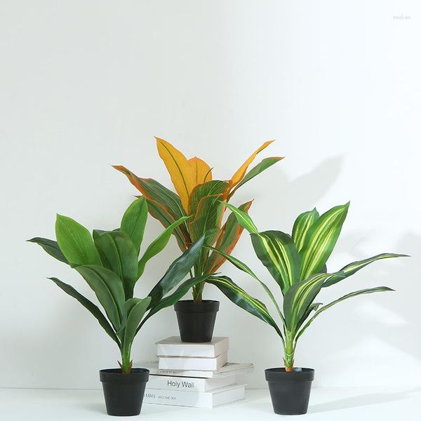 Dekorative Blumen Künstliche Pflanze Kunststoff Brasilianisches Eisenblatt Falscher grüner Baum, der Innen- und Außenrestaurant El Leaves pflanzt