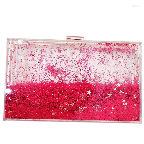 Sacos de noite Ins Super Transparente Bolsa Líquida Feminina Diagonal Mini Caixa Quadrada Clutch