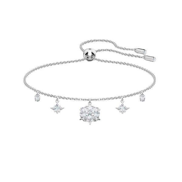 Pulseira de designer de marca de luxo linda pulseira de neve cristal delicado enfeites de mão femininos ajustáveis presentes de aniversário y23209