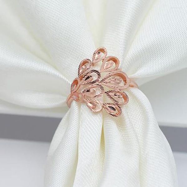 Cluster-Ringe 585 Lila Gold 14K Rose Pfau für Frauen, Öffnung in hohlem Design, eleganter Charm-Schmuck, Muttertagsgeschenk