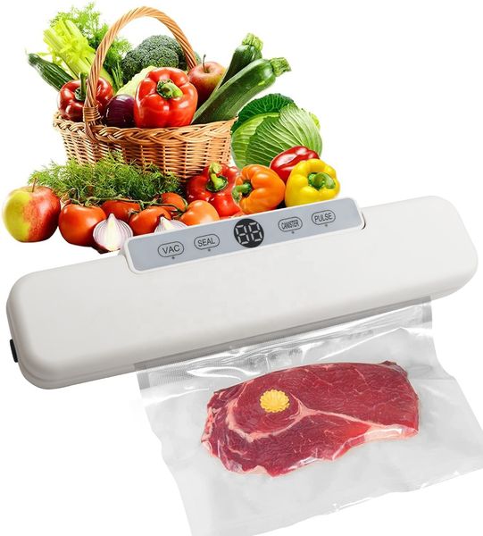 OOTD Tragbares Vakuumiergerät mit LED-Zeitanzeige für die Küche, Lebensmittel-Vakuumiergerät mit Zubehöranschluss
