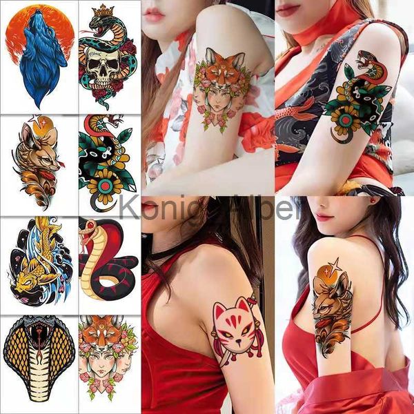 Tatuaggi temporanei 18pc Nuovo fiore braccio tatuaggio temporaneo adesivi Set femminile impermeabile colore grande immagine mezzo braccio petto coscia arte sexy tatuaggio finto x0724