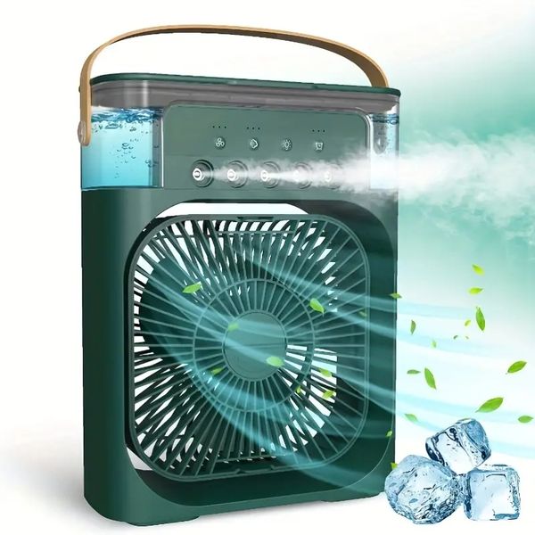 1pc, ventilatore elettrico da tavolo, condizionatore d'aria portatile 2023, piccolo dispositivo di raffreddamento dell'aria domestico, regolazione dell'aria portatile per ufficio, umidificatore della ventola di raffreddamento dell'aria a 3 velocità