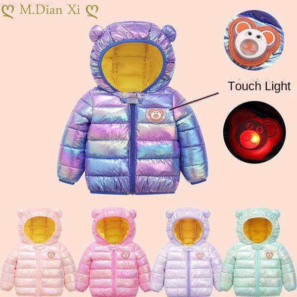 Kleidungssets Baby Mädchen Jungen Jacke 2022 Winter Kapuzenjacke mit glänzenden Ohren Kinder süße Jacke Neugeborene warme Reißverschlussjacke Kinderkleidung Z230724