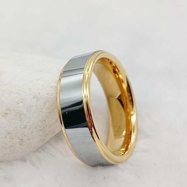 Anéis de casamento de moda ocidental jóias de carboneto de tungstênio anel de alta qualidade clássico brilhante polimento casais para homens e mulheres