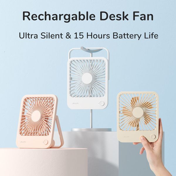 Outros Home Garden JISULIFE Portable Small Desk Fan Ultra Quiet Table USB Rechargeable Cooling With 4 Speed Powerful Wind Offices 230721
