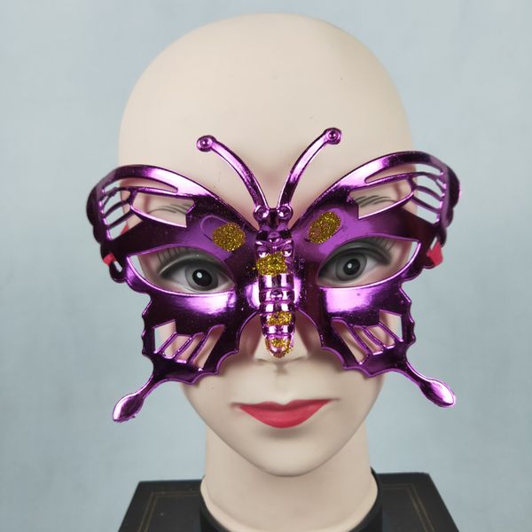 5 Pçs Padrão de Borboleta Plating Máscara Masquerade Festa de Casamento Estilo Veneza Mulher Sexy Filme Carnaval Cosplay Prom Adereços Fornecimento