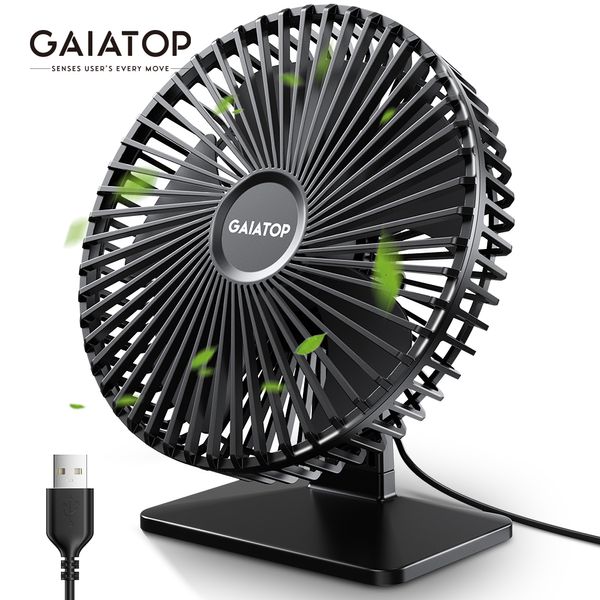 Outros Home Garden GAIATOP USB Desk Fan 90 ° Ajuste de rotação Portable Cooling 4 Speed Ultra Quiet Powerful Mini Table Fans For Office 230721