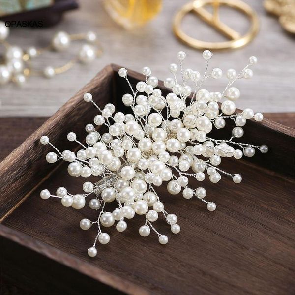 Haarspangen Perle Hochzeit Clip Haarnadel für Frauen Mode Braut Tiaras Haarspangen Braut Seite Pin Kopfschmuck Prinzessin Perlenschmuck