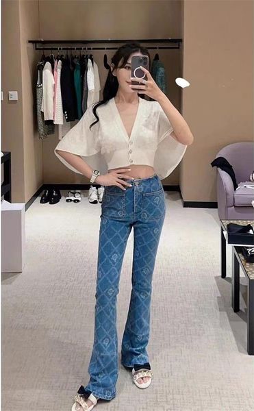 Chan 2023 nova marca calças jeans femininas calças capri cargo yoga calças largas na moda flares designer moda calças jeans estampadas ccc presentes do dia das mães