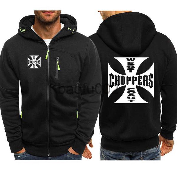 Jaquetas masculinas primavera outono moletons com zíper Jaquetas masculinas West Coast Choppers estampadas Casacos casuais Harajuku Outwear Moletom Tops de alta qualidade J230724