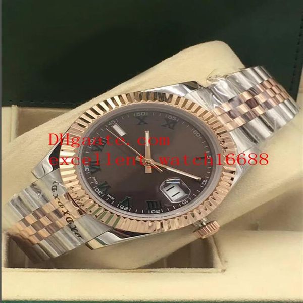 Vendi orologi Data solo 41 mm 126333 126334 Quadrante romano in oro rosa 18 carati Asia 2813 Orologi da polso da uomo meccanici automatici Chr270a