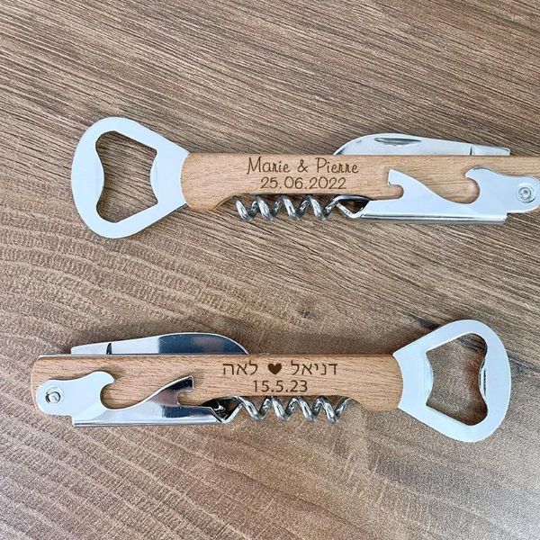 Вечеринка Personalized Wood Wine Winkcrew Opener Wedding Swedding Custom Beer Keepake Gift для гостя 70 шт.