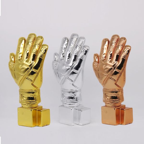 Objetos Decorativos Estatuetas Resina Futebol Goleiro Luvas Troféu Campeão Estátuas Douradas Acessórios Home Decor Torcedores Souvenirs 230724