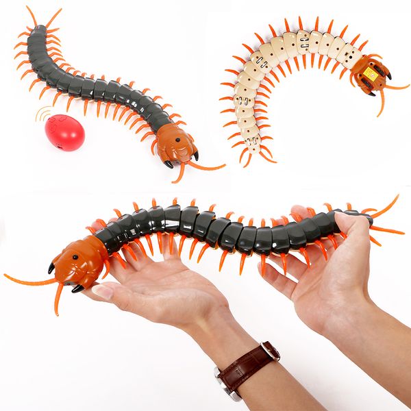 Animais Elétrico/RC Engraçado Animal de Estimação Eletrônico Controle Remoto Simulação Gigante IR RC Scolopendra Centopéia Dia da Mentira Tricky Brincadeira Inseto Brinquedo Presente 230724