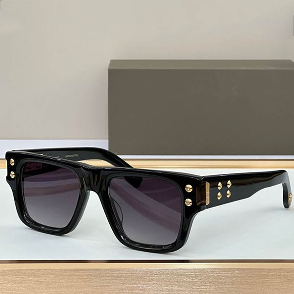 Herren-Designer-Quadrat-Sonnenbrille DTS418 Acetatfaserrahmen Sechskantschraube Spiegelbein-Sonnenbrille Herren Outdoor-Urlaubsbrille Top-Qualität mit Originalverpackung