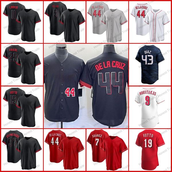 5 Johnny Bench Baseball 44 Elly De La Cruz Jersey 14 Pete Rose Hunter Greene Eugenio Suarez Trevor Bauer Stephenson Personalizado Homens Mulheres Crianças Camisolas Stitched City Connect