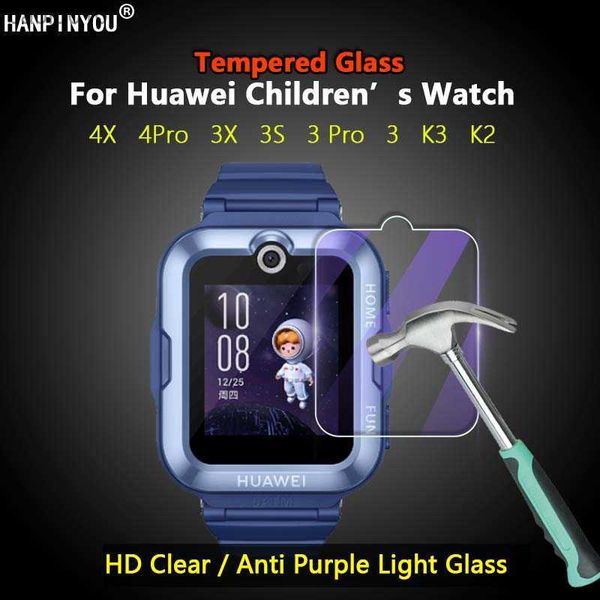 Für Huawei Kinderuhr 5X 4X 3S 3X 4 Pro K2 Kindertelefon Smart Watch Klar / Lila 2.5D gehärtetes Glas Film Displayschutzfolie L230619