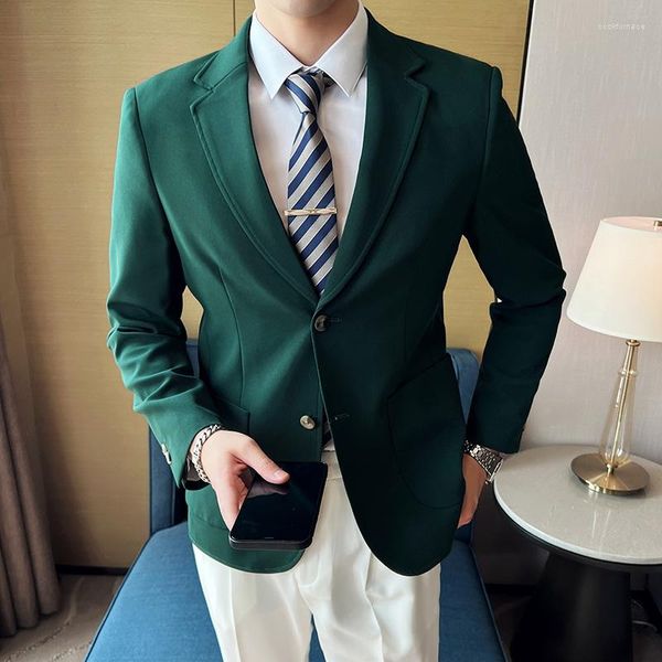 Erkekler Suits Marka Giyim İş İş Gündelik Blazer Ceketler Erkekler için İki Button İnce Uygun Takım Kaplama Resmi Giyim Artı Boyut 4xl