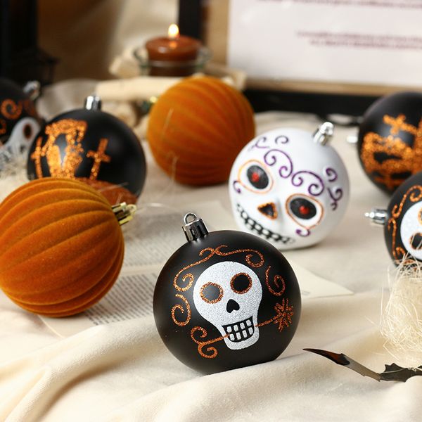 Хэллоуин украшения бутик -бутик ужасов скелет пластиковый мяч подвеска для фестиваля фестиваля