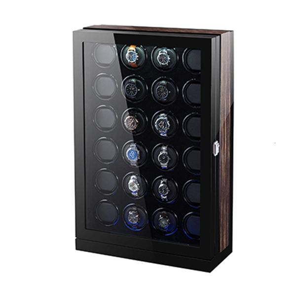 Caixas de relógio Casos 24 Movimentador de relógio automático Grande capacidade Caixa de coleção de relógios de luxo High-end Sete cores LED Luzes Manual PE Piano Paint 230724