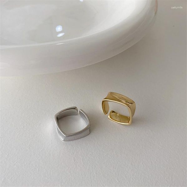 Cluster Anéis Irregulares Geométricos Cor Dourada Anel de Dedo Ajustável Feminino Jóias Punho Aberto Anillos Mujer Moda Minimalista