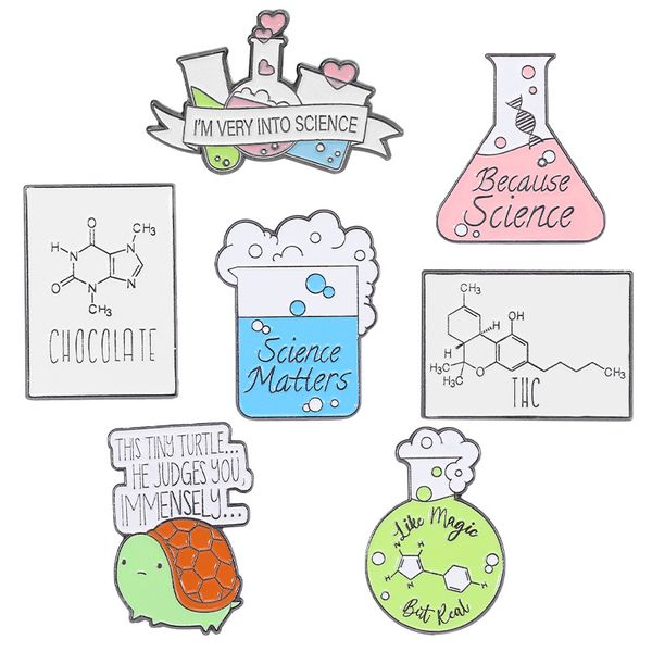 Новый дизайн металлическая эмалевая наука химия брошь штифты стакана колба броши для мужчин Женские лабораторные инструмент лабораторный лабораторный штифт