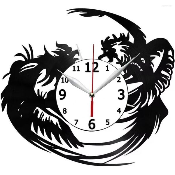 Настенные часы битва орларчата Art Art Black 12 дюймов для спальни гостиной