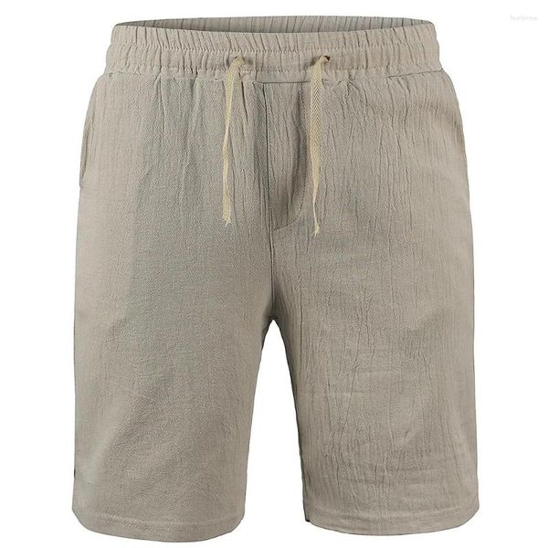 Pantaloncini da uomo 2023 pantaloni di lino in cotone per uomo pantaloni estivi traspiranti in tinta unita Fitness Streetwear moda maschile S-3XL