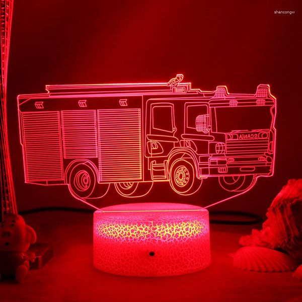 Gece Işıkları 3D İllüzyon Lambası Spor Otomobil Gece Işığı Çocuk Yatak Odası Dekoru Renk Değiştirme Atmosfer Etkinlik Ödülü LED Işık Süper Otomatı