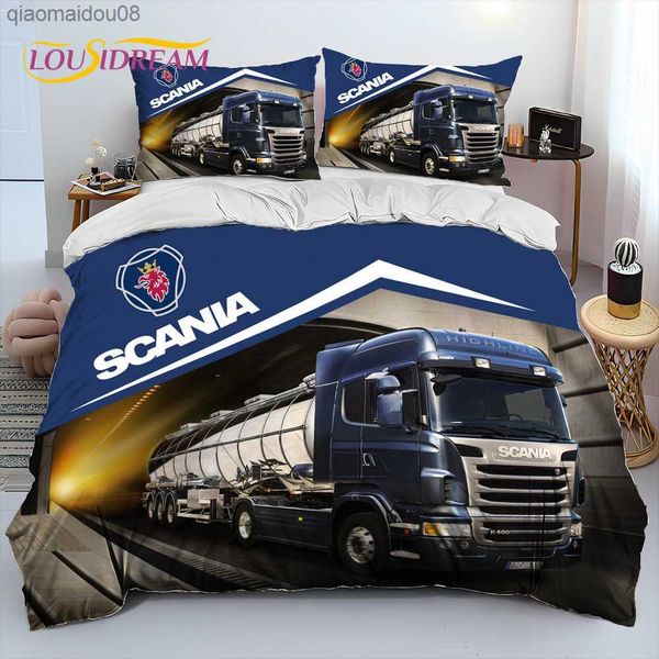 Top Truck Car Cartoon Tröster Bettwäsche Set Bettbezug Bett Set Bettbezug Fall König Königin Größe Bettwäsche Set L230704