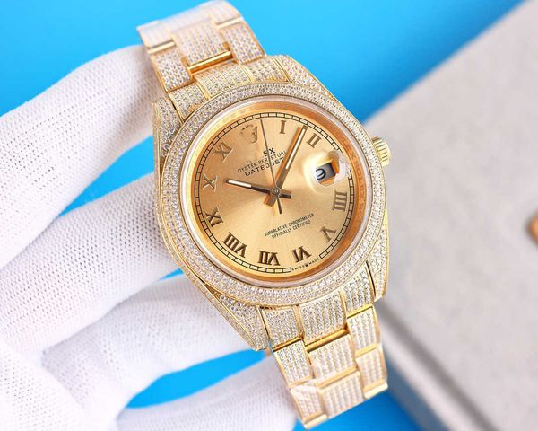Relógio perpétuo oyster de luxo para homem olex 41mm LPOK jasonoo7 marca feminina com diamantes uhr mostrador gelado montre safira com caixa