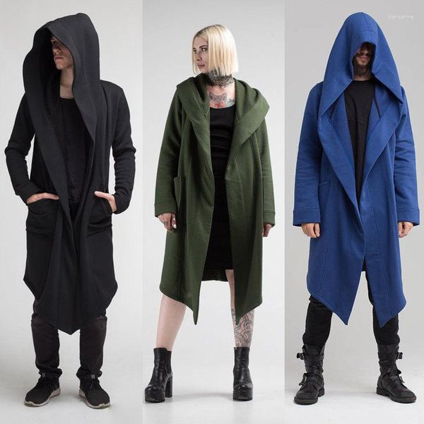Kadın Trençkotları Kadın Erkekler Giyim Katı Kapşonlu Ceket Uzun Sıcak Sıcak Gevşek Hırgalar Kış Sonbahar Artı Boyut 2023