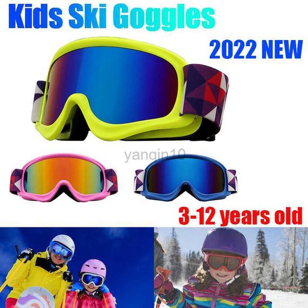 Skibrille JSJM Neue Kinder Skibrille Doppelschichten Antibeschlag UV400 Skibrille Schnee Snowboardbrille Brillen Kinder Skimaske Alter 3-12 HKD230725