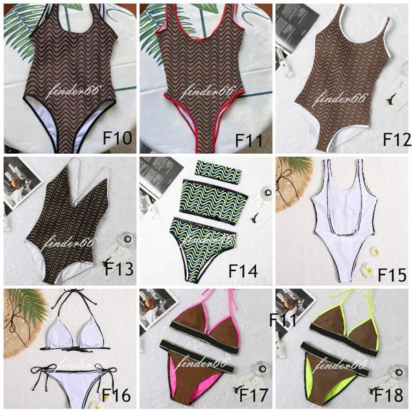 Fashion Mix Stili marroni Costumi da bagno da donna Bikini Set completo di lettere Multicolori Summer Time Costumi da bagno da spiaggia Wind Swimwear High Qua305j