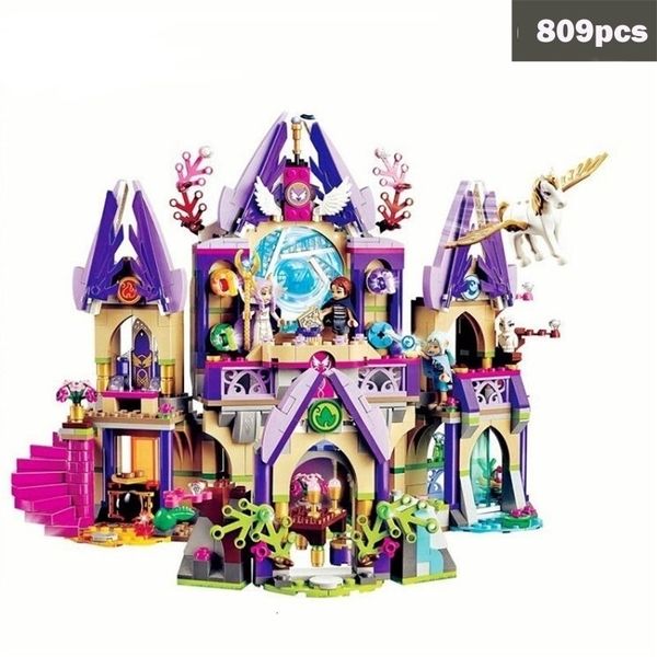 Blocos Elfos Dragão Mysterious Sky Castle Compatível com Skyra Model Building DIY Brinquedos Educativos para Presente Infantil 230724