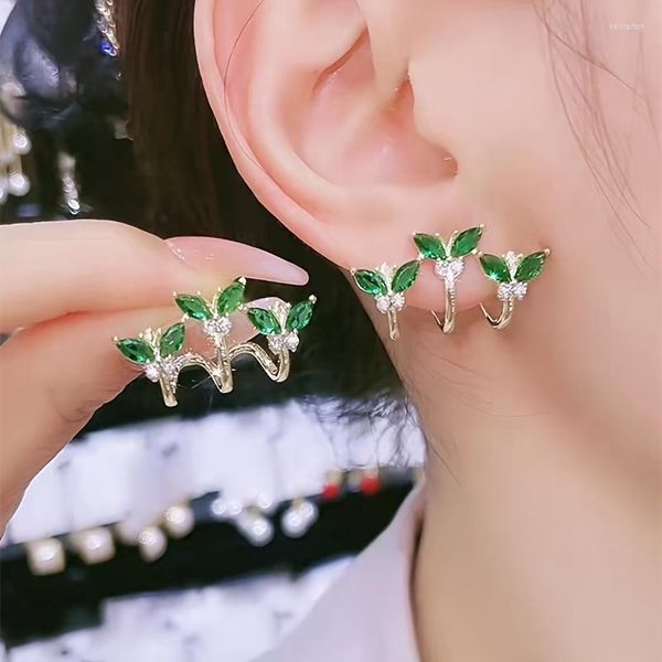 Серьги -гермеры Fashion Classic Green Green Butterfly Antrystone для женского французского роскошного темперамента шарм шарм ювелирные аксессуары подарки