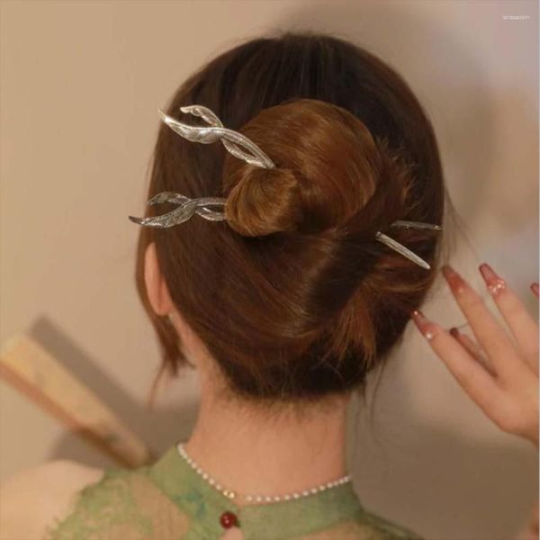 Grampos de cabelo Vintage Fishtail Hairpin Para Mulheres Estilo Antigo Cruz Metal Chinês Meninas Acessórios Casamento Cabeça Jóias Presentes