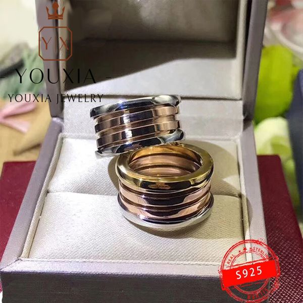 Alianças de casamento 1 1. vendendo presentes de marca de luxo personalizados de estilo ocidental para anéis femininos, design de tendências de moda, estilo 925, joias clássicas de prata esterlina 230725