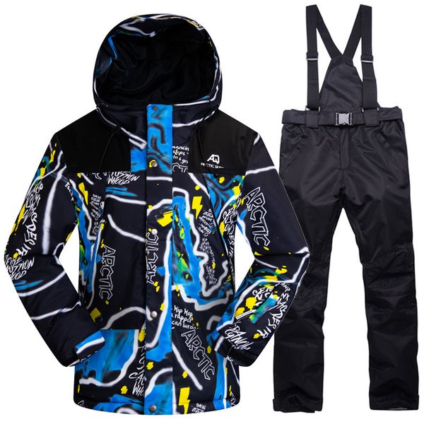 Jaquetas de esqui de inverno terno de esqui para homens quentes à prova de vento à prova d'água esportes ao ar livre neve e calças equipamentos masculinos jaqueta de snowboard 230725