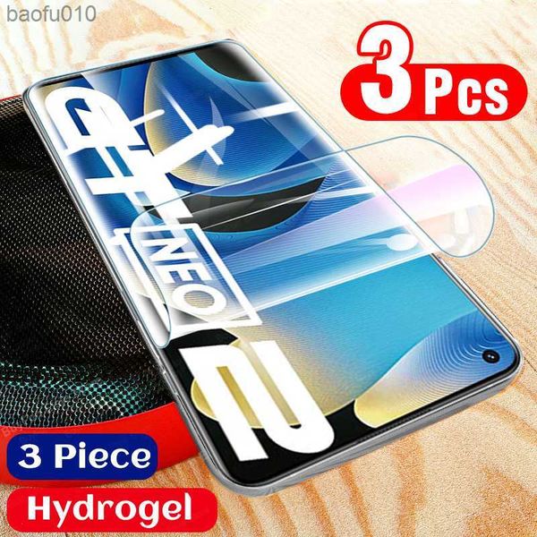 3Pcs Phone Hydrogel Film per Realme GT Neo 2 3 5G GT 2 Pro 5G Screen Protector per Realme Q3 Q5 Pro GT Master Edition Film L230619